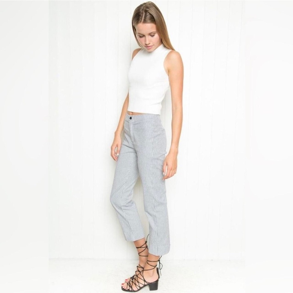 Blue white stripe trouser pants